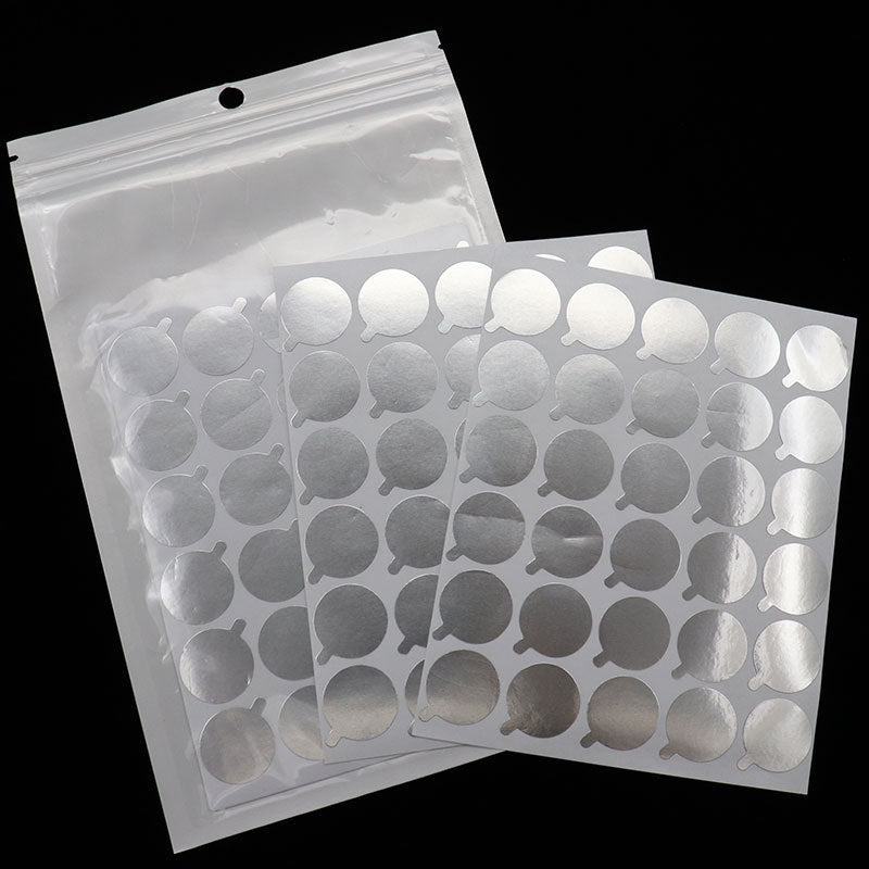 HKM-862355 Aluminum Eyelash Glue Stickers - 30 Stickers per Sheet, 10 Sheets, Diameter 2.0cm