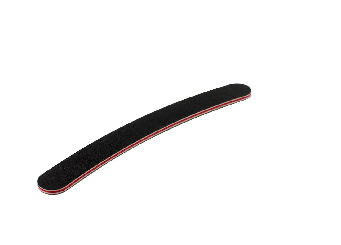 HKM-231955 Black Polished Nail File with Oblong and Curved Shapes for Perfect Nail Shaping