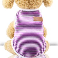 HKM-156947 Cotton Striped Pet Vest for Small to Large Dogs and Cats in Various Colors