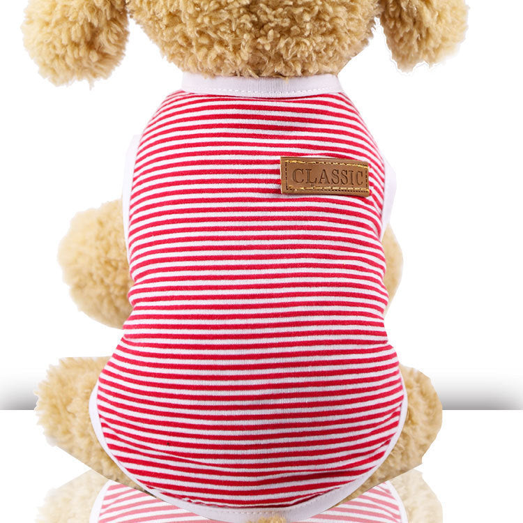 HKM-156947 Cotton Striped Pet Vest for Small to Large Dogs and Cats in Various Colors