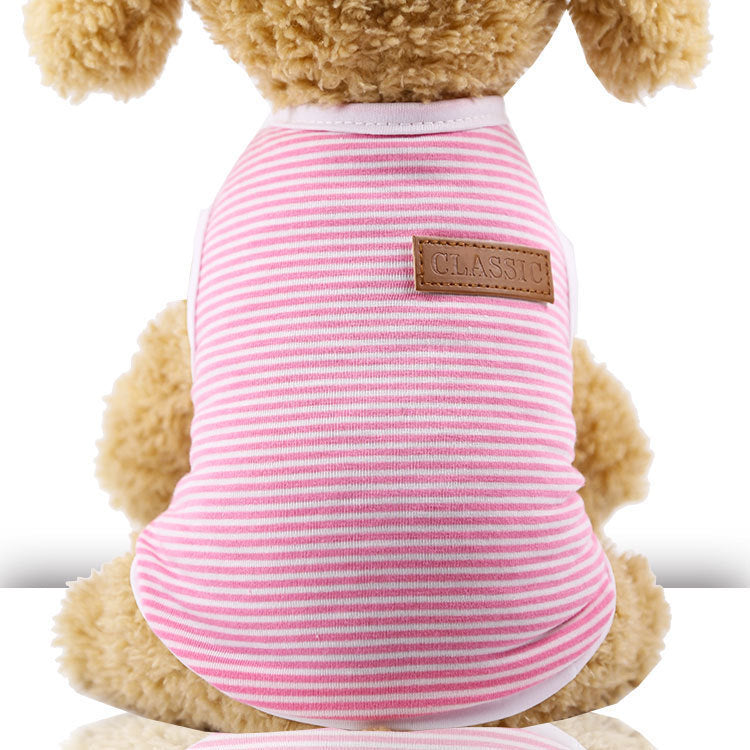 HKM-156947 Cotton Striped Pet Vest for Small to Large Dogs and Cats in Various Colors