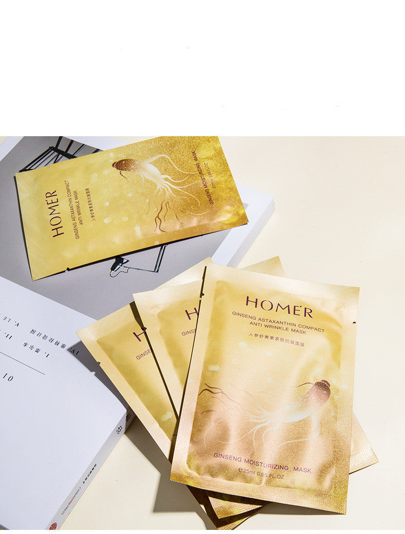 HKM-895955 Korean Ginseng Astaxanthin Firming Anti-Wrinkle Facial Mask - 10 Pack