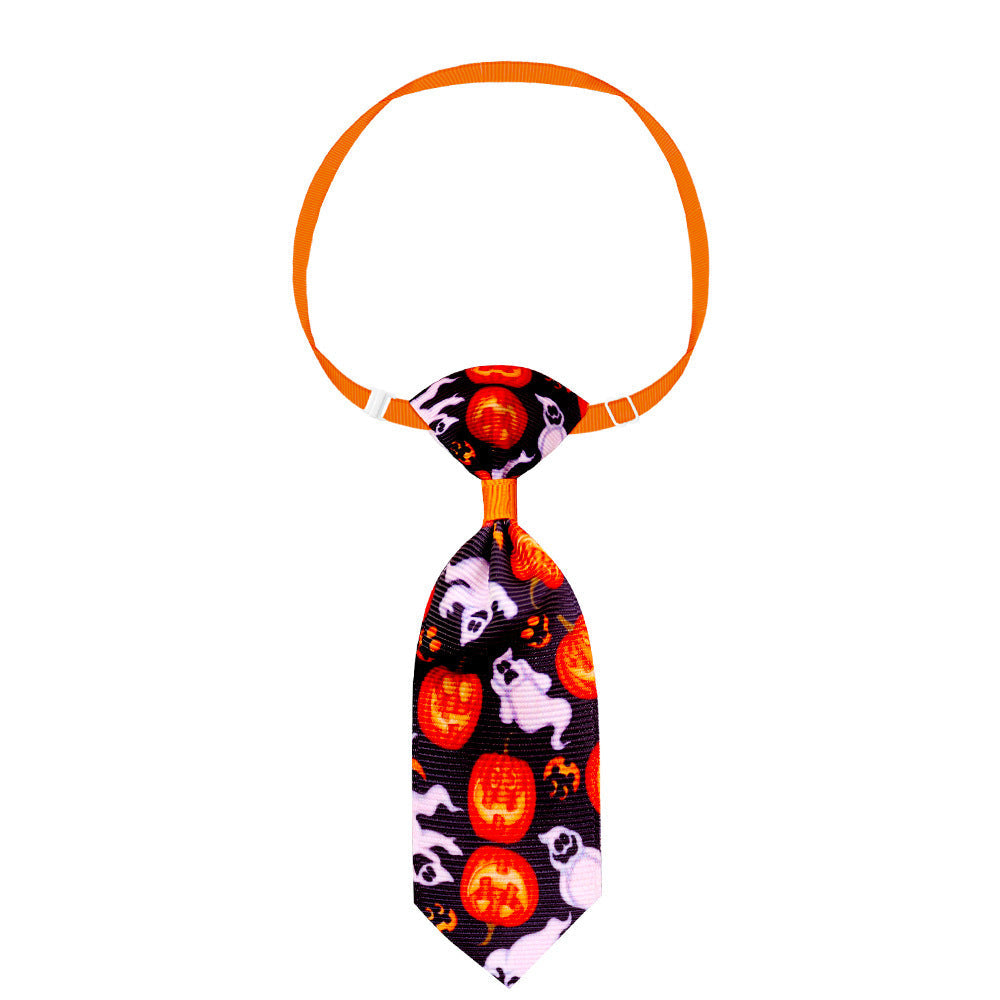 HKM-844243 Pet Halloween Skull Tie for Cats and Small to Medium Dogs - Adjustable Neck Size 20-40cm, Length 13cm