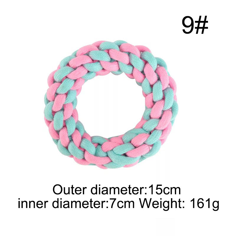 HKM-682515 Durable Cotton Rope Chew Knot Toy for Dogs - Bite-Resistant Molar Toy