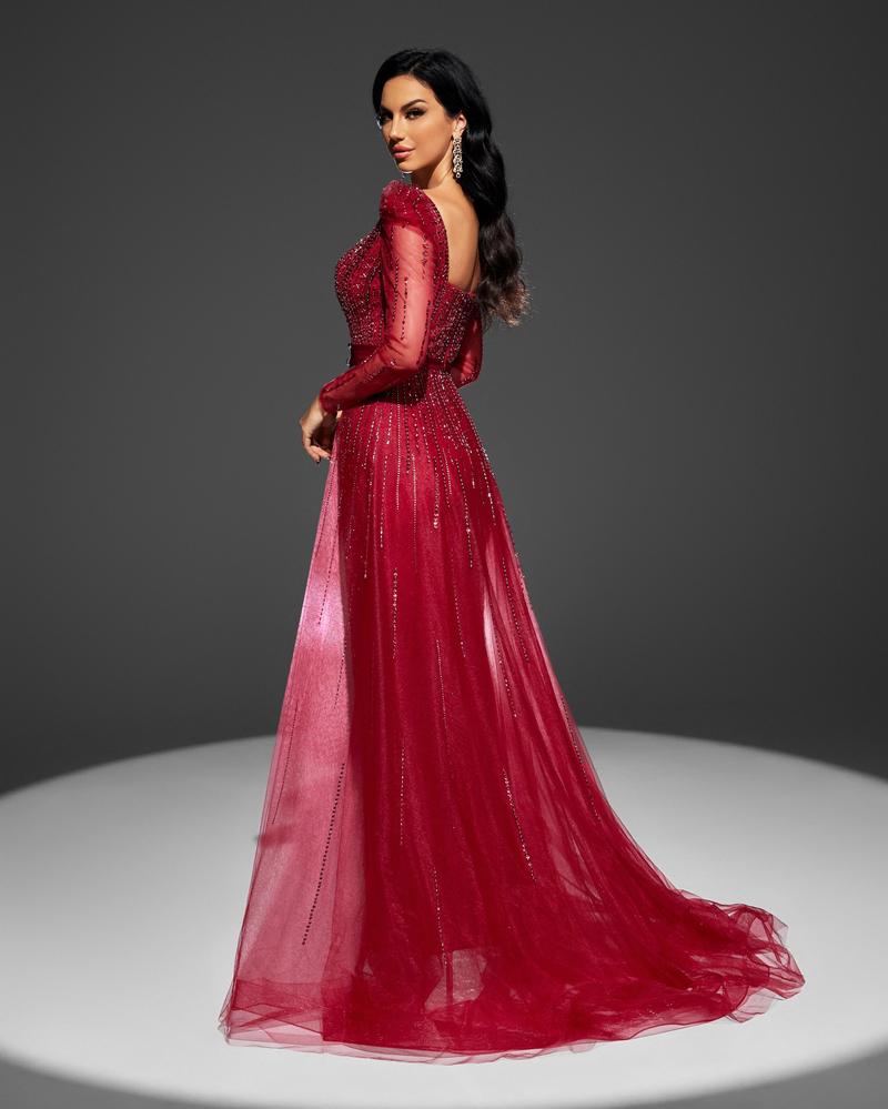 HKM-282899 Elegant Red Evening Gown - Style EZ25039 for Women
