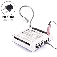 HKM-590099 Four-in-One Nail Polisher with Sanding, Lighting, and Vacuum Features in White