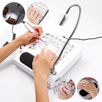 HKM-590099 Four-in-One Nail Polisher with Sanding, Lighting, and Vacuum Features in White