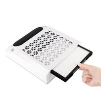 HKM-590099 Four-in-One Nail Polisher with Sanding, Lighting, and Vacuum Features in White