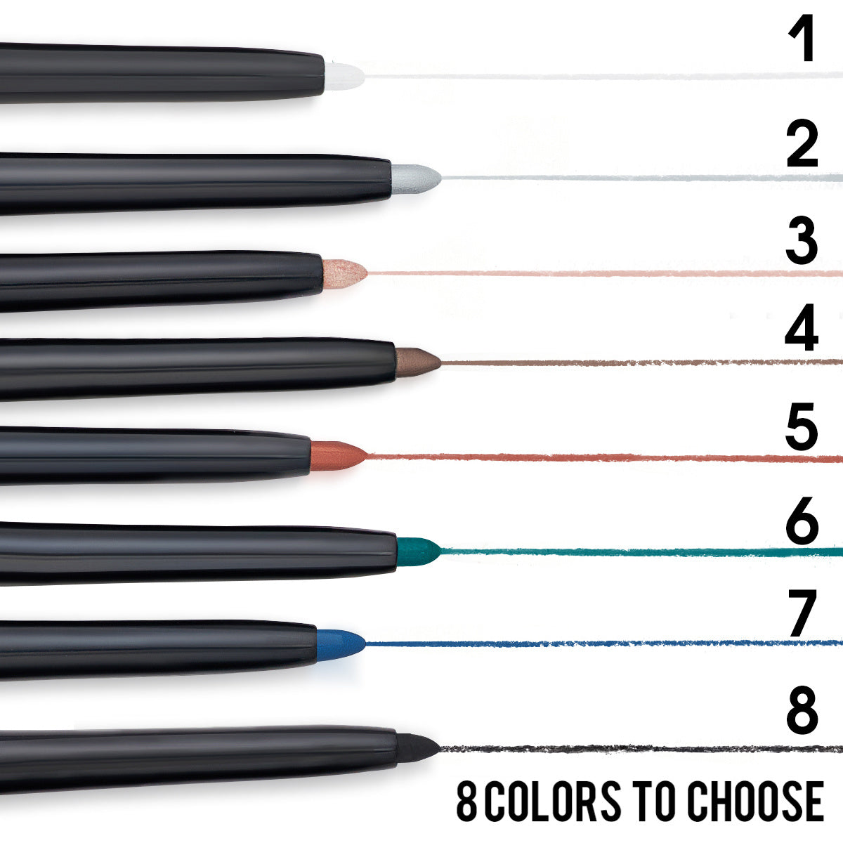 HKM-025875 Waterproof Matte Eyeliner Set - 8 Vibrant Colors for Long-lasting Looks