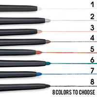 HKM-025875 Waterproof Matte Eyeliner Set - 8 Vibrant Colors for Long-lasting Looks