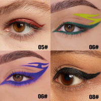 HKM-025875 Waterproof Matte Eyeliner Set - 8 Vibrant Colors for Long-lasting Looks
