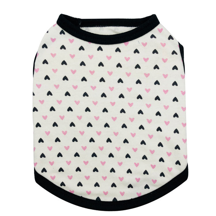 HKM-920339 All Printed Love Cotton Jersey Pet Vest - Comfortable and Stylish Pet Clothing for Your Furry Friend
