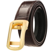 HKM-653715 Business Leather Belt with Stainless Steel Buckle - Model LY36-61452-8