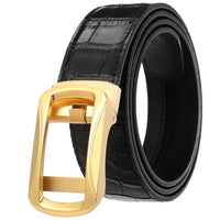 HKM-653715 Business Leather Belt with Stainless Steel Buckle - Model LY36-61452-8
