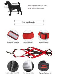 HKM-700307 Dog Outdoor Sled Chest Harness - Adjustable Nylon in Black, Red, Yellow