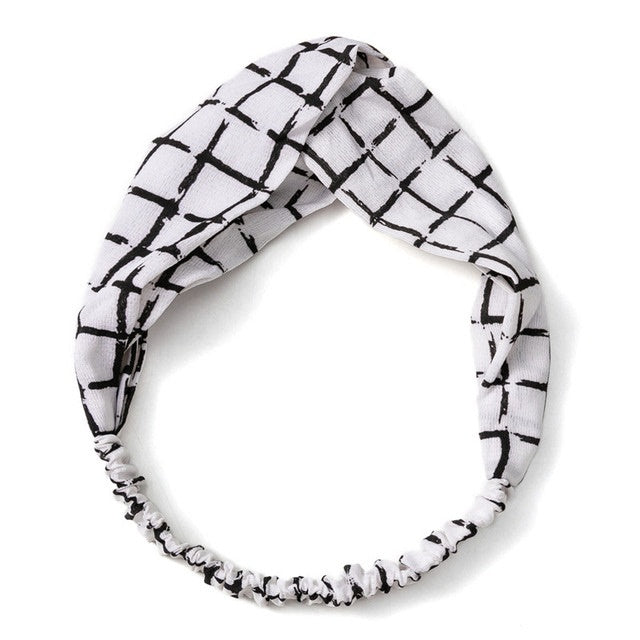 HKM-413011 Fashionable Women’s Summer Headband - Bohemian Cross Turban Hair Accessories