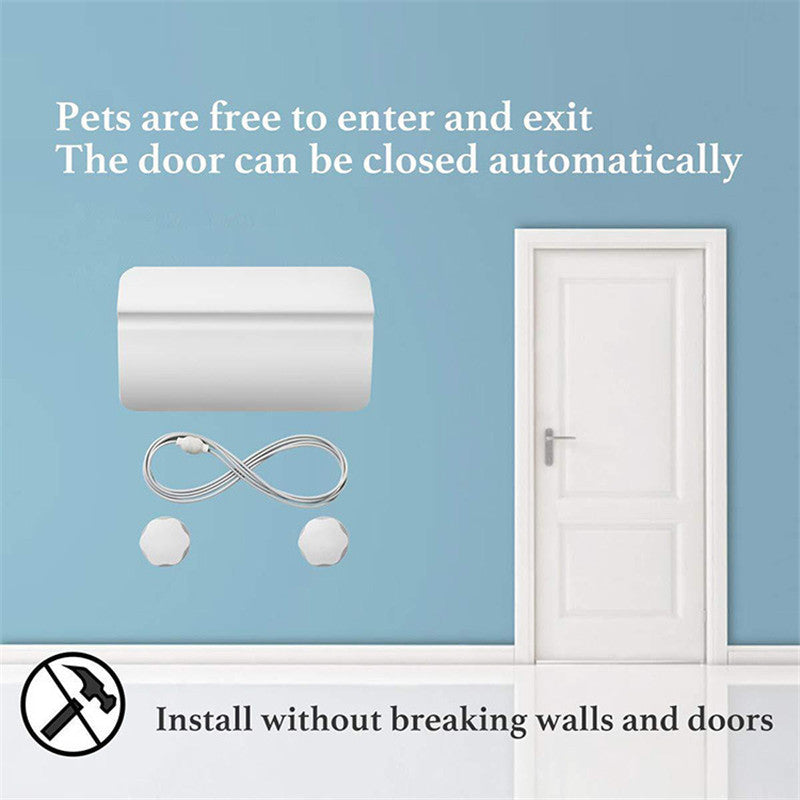 HKM-056787 Large Plastic Pet Door with Direction Control - White, 25*14*3.5CM, 1.1M Rope Length