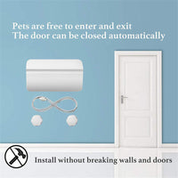 HKM-056787 Large Plastic Pet Door with Direction Control - White, 25*14*3.5CM, 1.1M Rope Length