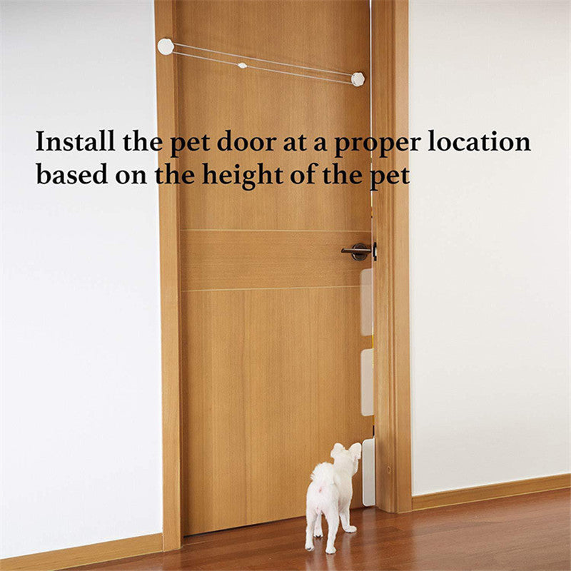 HKM-056787 Large Plastic Pet Door with Direction Control - White, 25*14*3.5CM, 1.1M Rope Length