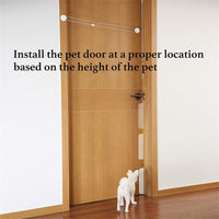 HKM-056787 Large Plastic Pet Door with Direction Control - White, 25*14*3.5CM, 1.1M Rope Length
