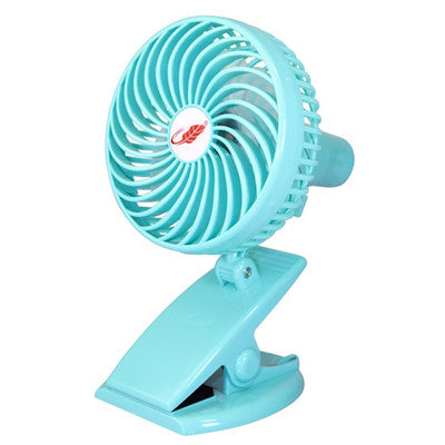 KTX-239891 Rechargeable Mini Portable Fan with 4 Blades, Silent Operation, 3 Speeds, USB Output for Strollers and Desks