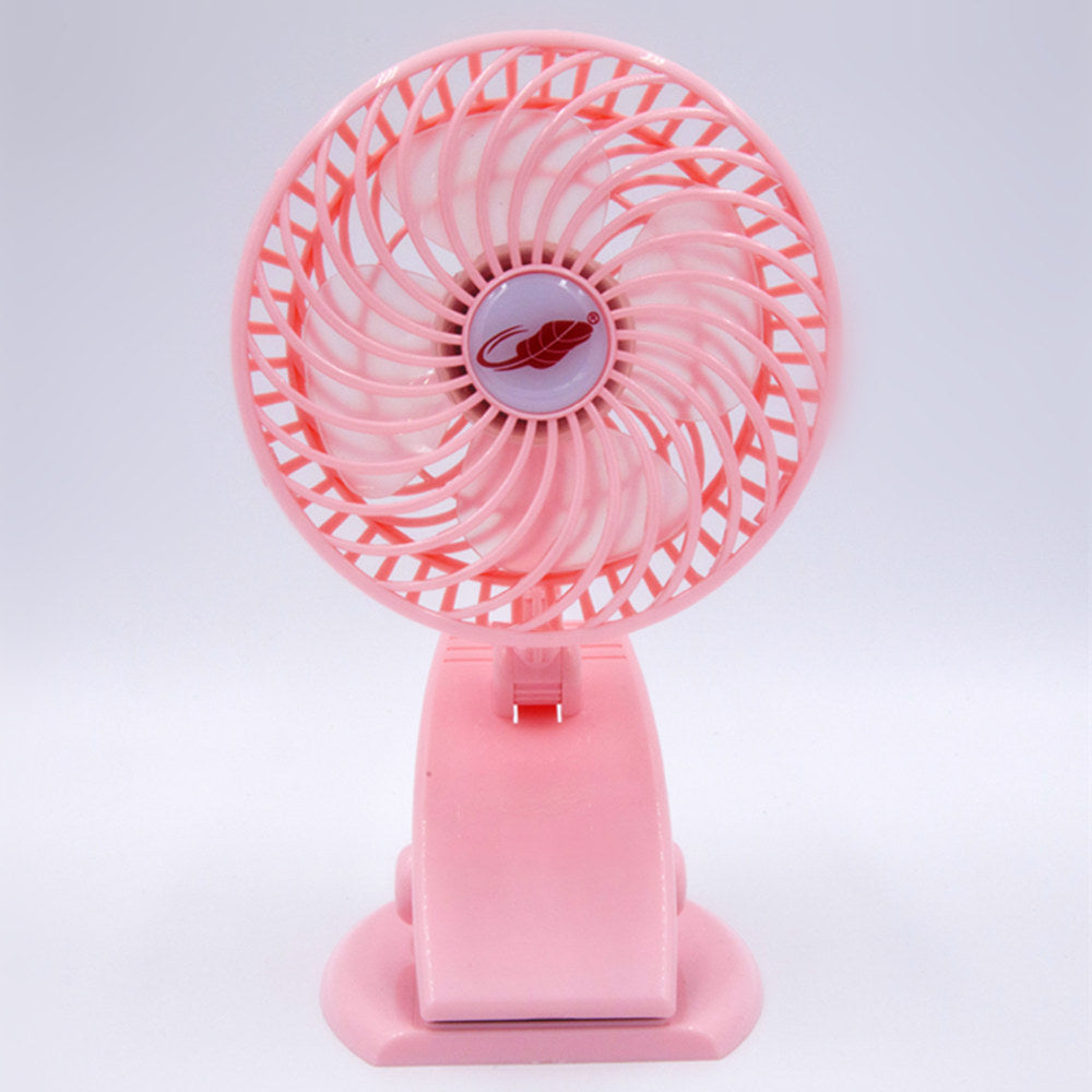 KTX-239891 Rechargeable Mini Portable Fan with 4 Blades, Silent Operation, 3 Speeds, USB Output for Strollers and Desks