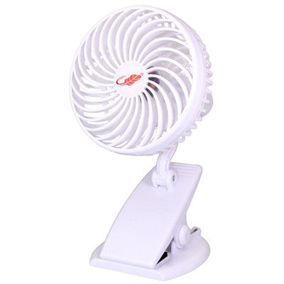 KTX-239891 Rechargeable Mini Portable Fan with 4 Blades, Silent Operation, 3 Speeds, USB Output for Strollers and Desks