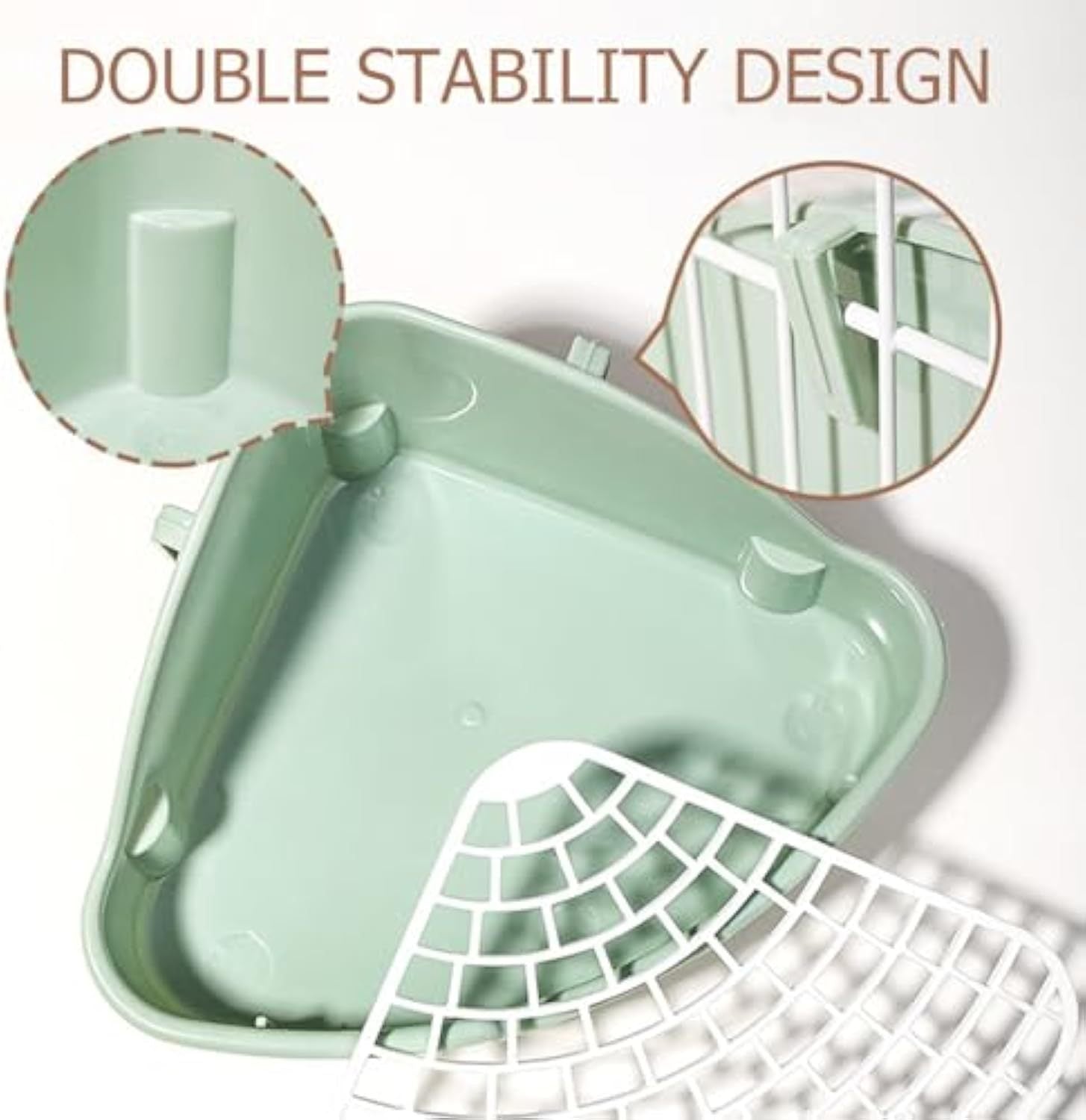HKM-823763 Corner Litter Box for Small Animals - Ideal Bunny, Hamster, Guinea Pig, Ferret & Chinchilla Potty Trainer