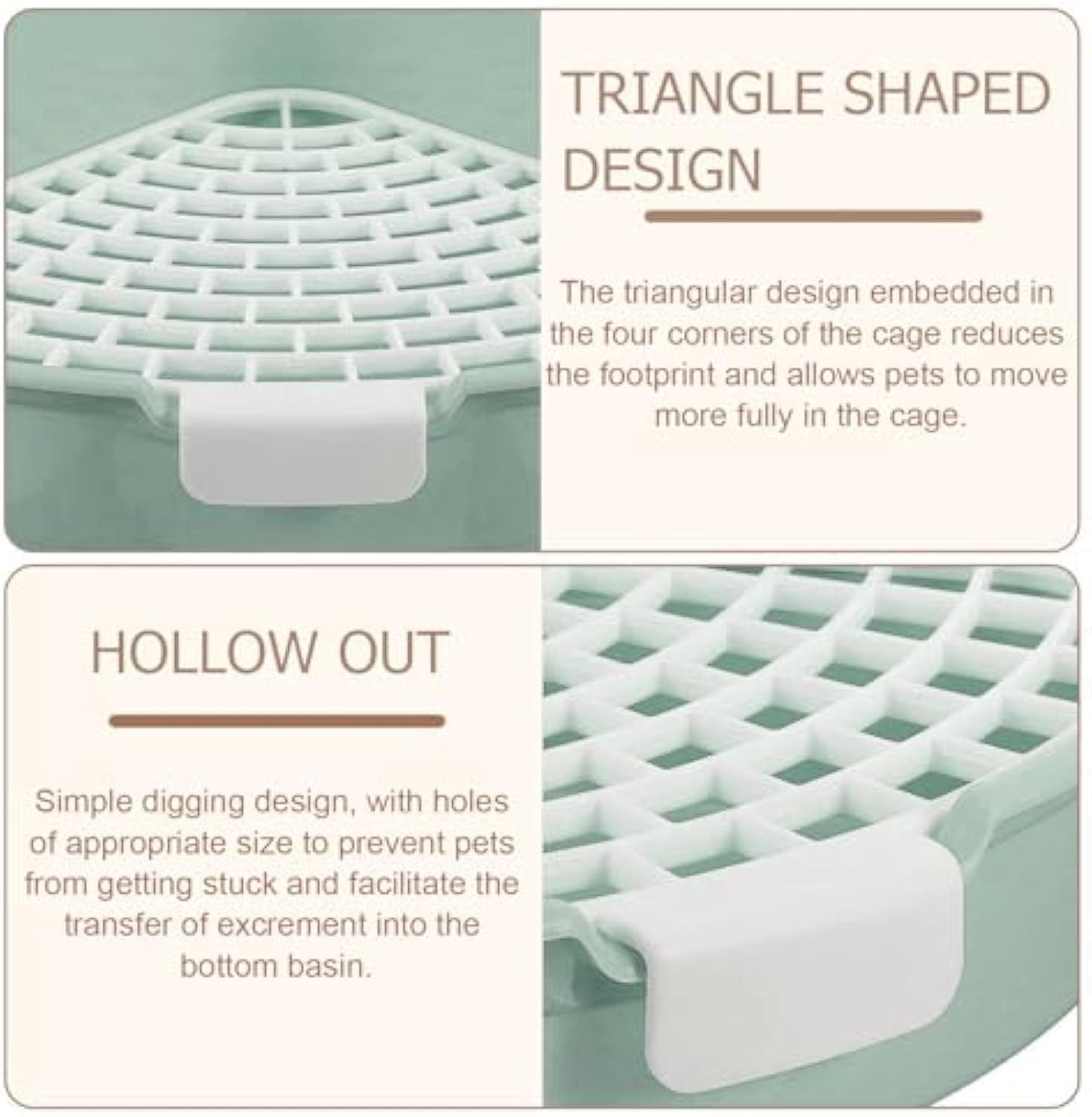 HKM-823763 Corner Litter Box for Small Animals - Ideal Bunny, Hamster, Guinea Pig, Ferret & Chinchilla Potty Trainer