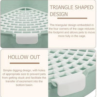 HKM-823763 Corner Litter Box for Small Animals - Ideal Bunny, Hamster, Guinea Pig, Ferret & Chinchilla Potty Trainer