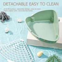 HKM-823763 Corner Litter Box for Small Animals - Ideal Bunny, Hamster, Guinea Pig, Ferret & Chinchilla Potty Trainer