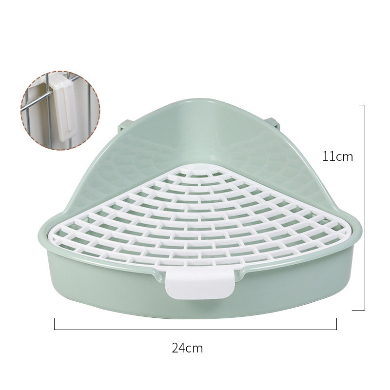 HKM-823763 Corner Litter Box for Small Animals - Ideal Bunny, Hamster, Guinea Pig, Ferret & Chinchilla Potty Trainer