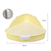 HKM-823763 Corner Litter Box for Small Animals - Ideal Bunny, Hamster, Guinea Pig, Ferret & Chinchilla Potty Trainer
