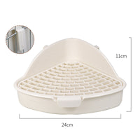 HKM-823763 Corner Litter Box for Small Animals - Ideal Bunny, Hamster, Guinea Pig, Ferret & Chinchilla Potty Trainer