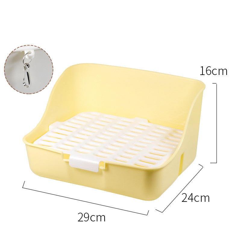 HKM-823763 Corner Litter Box for Small Animals - Ideal Bunny, Hamster, Guinea Pig, Ferret & Chinchilla Potty Trainer