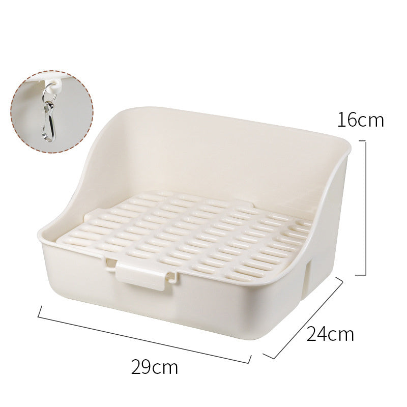 HKM-823763 Corner Litter Box for Small Animals - Ideal Bunny, Hamster, Guinea Pig, Ferret & Chinchilla Potty Trainer
