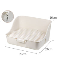 HKM-823763 Corner Litter Box for Small Animals - Ideal Bunny, Hamster, Guinea Pig, Ferret & Chinchilla Potty Trainer