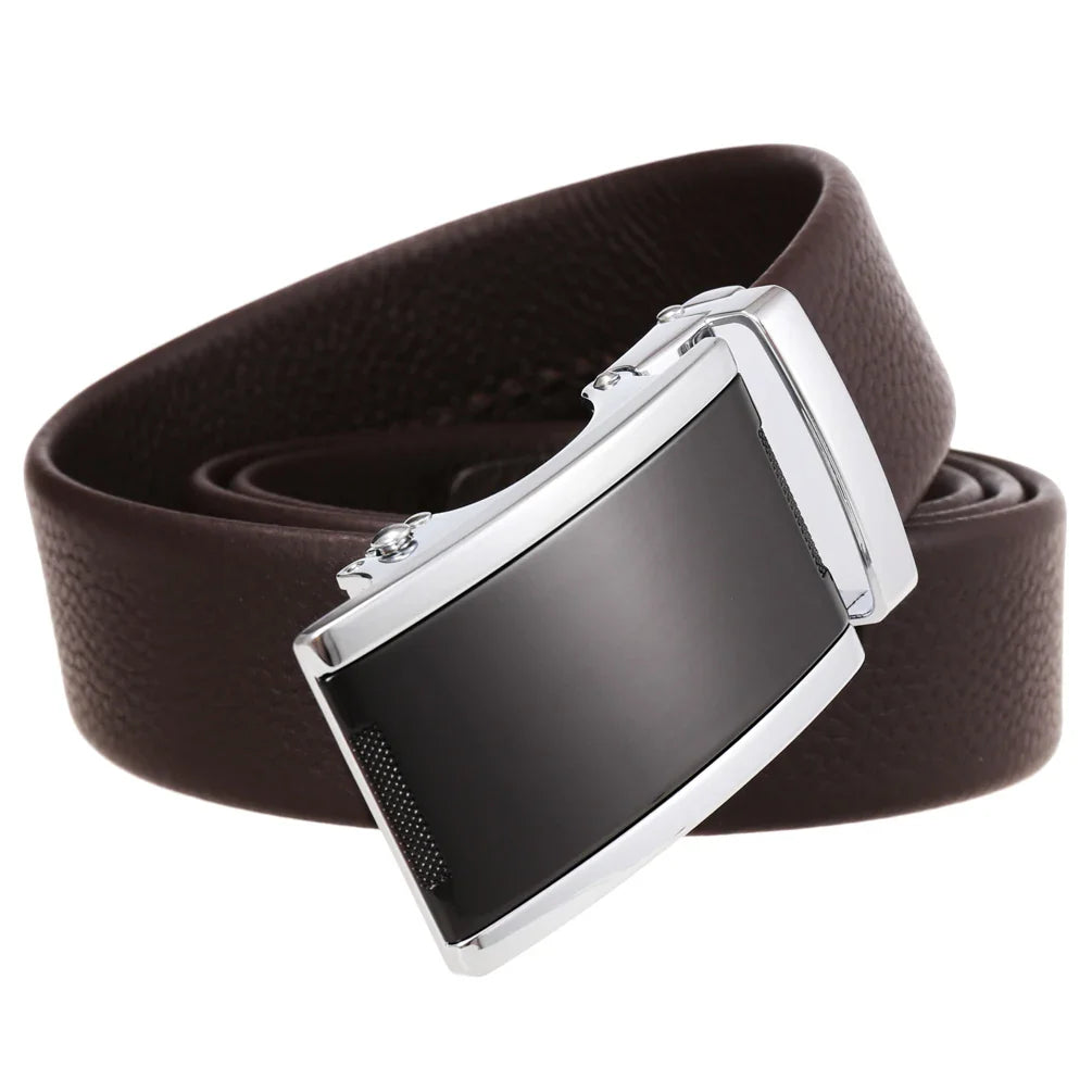 HKM-831059 Automatic Buckle Belt for Men in First Layer Cowhide - Model LY87363-5