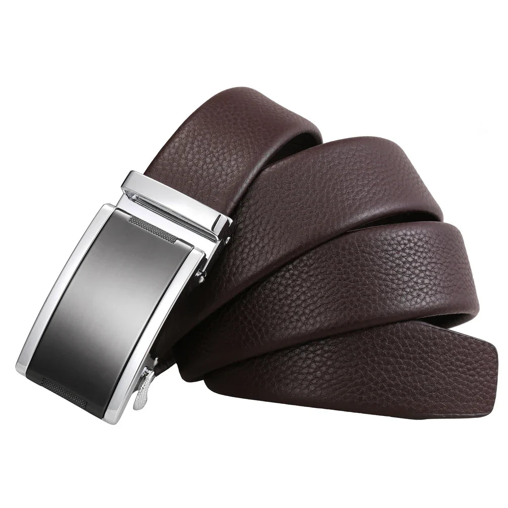HKM-831059 Automatic Buckle Belt for Men in First Layer Cowhide - Model LY87363-5