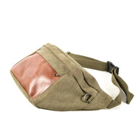 HKM-336403 Retro Canvas and Leather Belt Bag for Men - Large Capacity Outdoor Sports Chest Bag