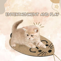 HKM-593235 Sisal Cat Scratch Pad in Mouse Shape - Durable Scratcher for Indoor Cats, Comfortable and Furniture Protector
