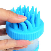 HKM-202067 Soft Silicone Dog Washing Brush with Built-in Shampoo Reservoir for Easy Bathing
