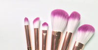 HKM-053203 6-Piece Fish Scale Honeycomb Makeup Brush Set with Nylon Bristles and Portable Plastic Handles