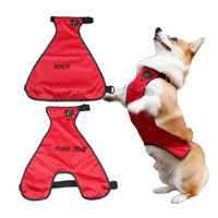 HKM-557587 Waterproof Bellyband Pet Apron in Red, Green, and Orange for Dogs - Casual Polyester Clothing