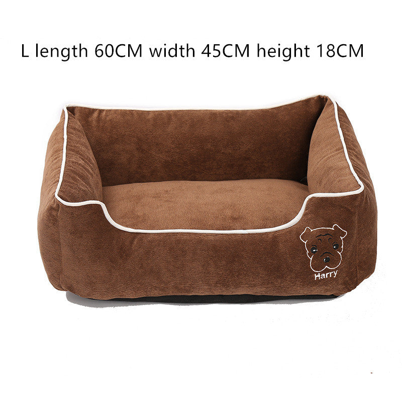 HKM-267731 Corduroy Doghouse with Detachable Washable Design - Small (40x32x17cm)