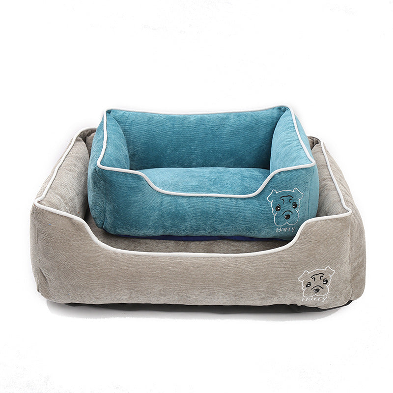 HKM-267731 Corduroy Doghouse with Detachable Washable Design - Small (40x32x17cm)