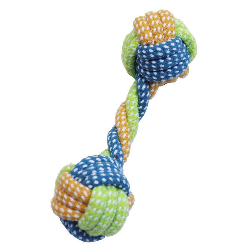 HKM-447379 Colorful Hand-Woven Cotton Rope Dog Bite Toy Set