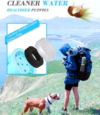 HKM-658963 Portable Dog Water Bottle with Food Container and Dispenser for Walking and Hiking - Ideal for Small Breeds