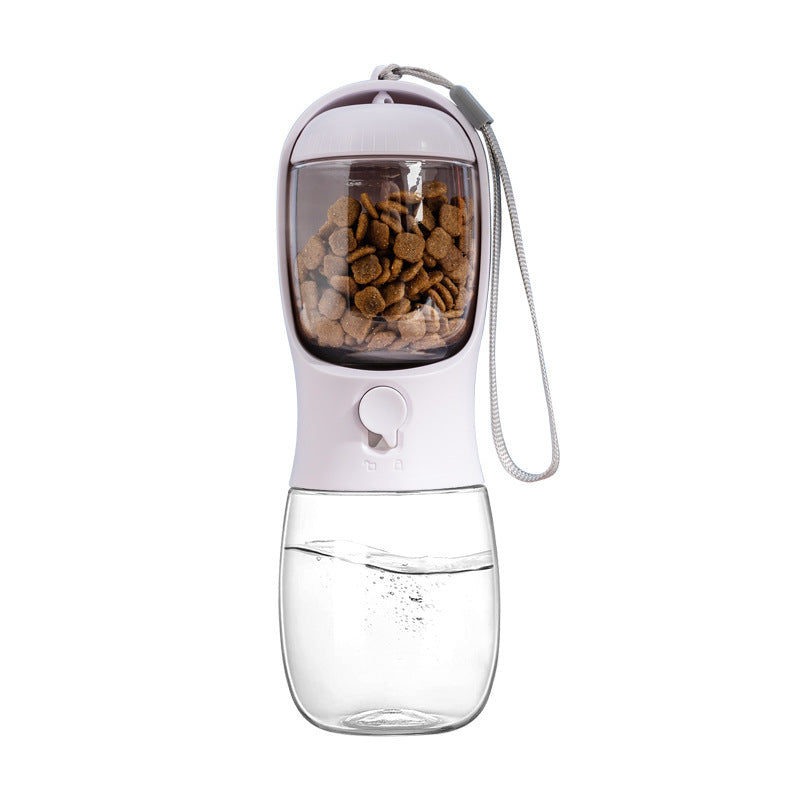 HKM-658963 Portable Dog Water Bottle with Food Container and Dispenser for Walking and Hiking - Ideal for Small Breeds