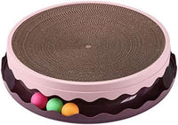 HKM-577299 Interactive Round Cat Scratcher Pad with Built-in Ball for Indoor Play and Exercise